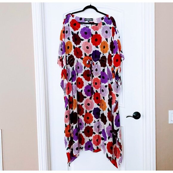 The J. Peterman Company Annata's Floral Caftan Kaftan L/XL - Picture 6 of 12